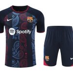 Conjunto de calentamiento FC Barcelona negro mandala