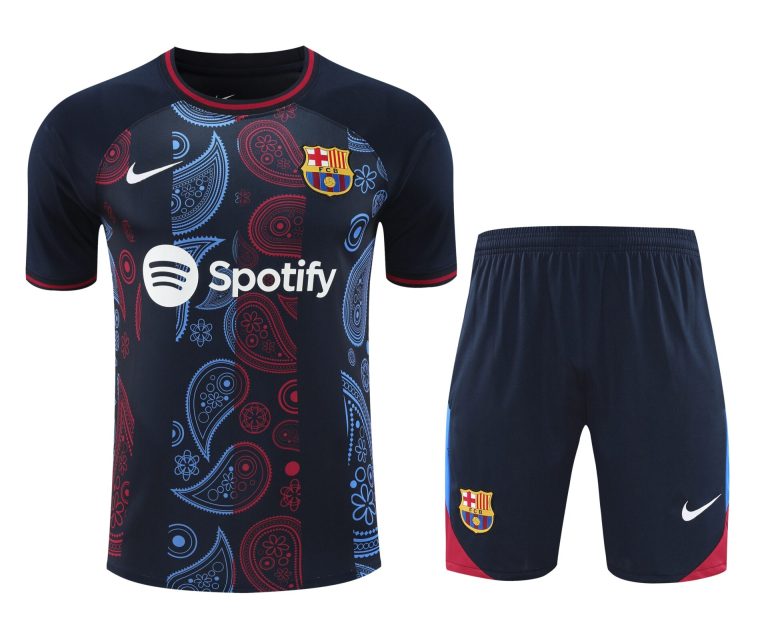 Conjunto de calentamiento FC Barcelona negro mandala