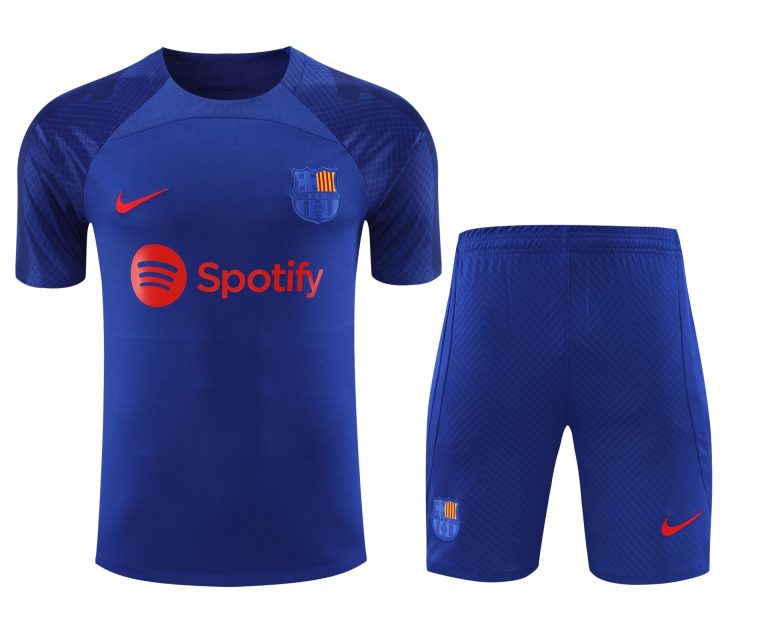 Conjunto de calentamiento FC Barcelona azul marino