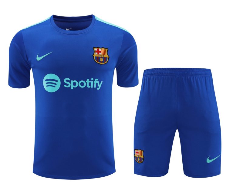 Conjunto de calentamiento FC Barcelona azul y azul claro