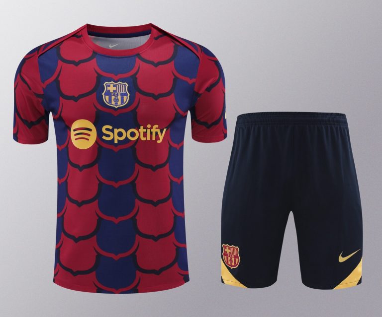 Conjunto de calentamiento FC Barcelona azul y rojo escudos