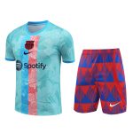 Conjunto de calentamiento FC Barcelona azul claro franja azul y roja - Imagen 2