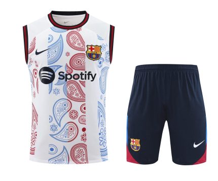 Conjunto tirantes FC Barcelona mandala blanco